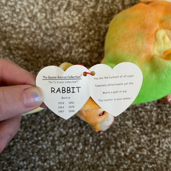 Ty Multicolor Stuffed Rabbit - Picture 2 of 3